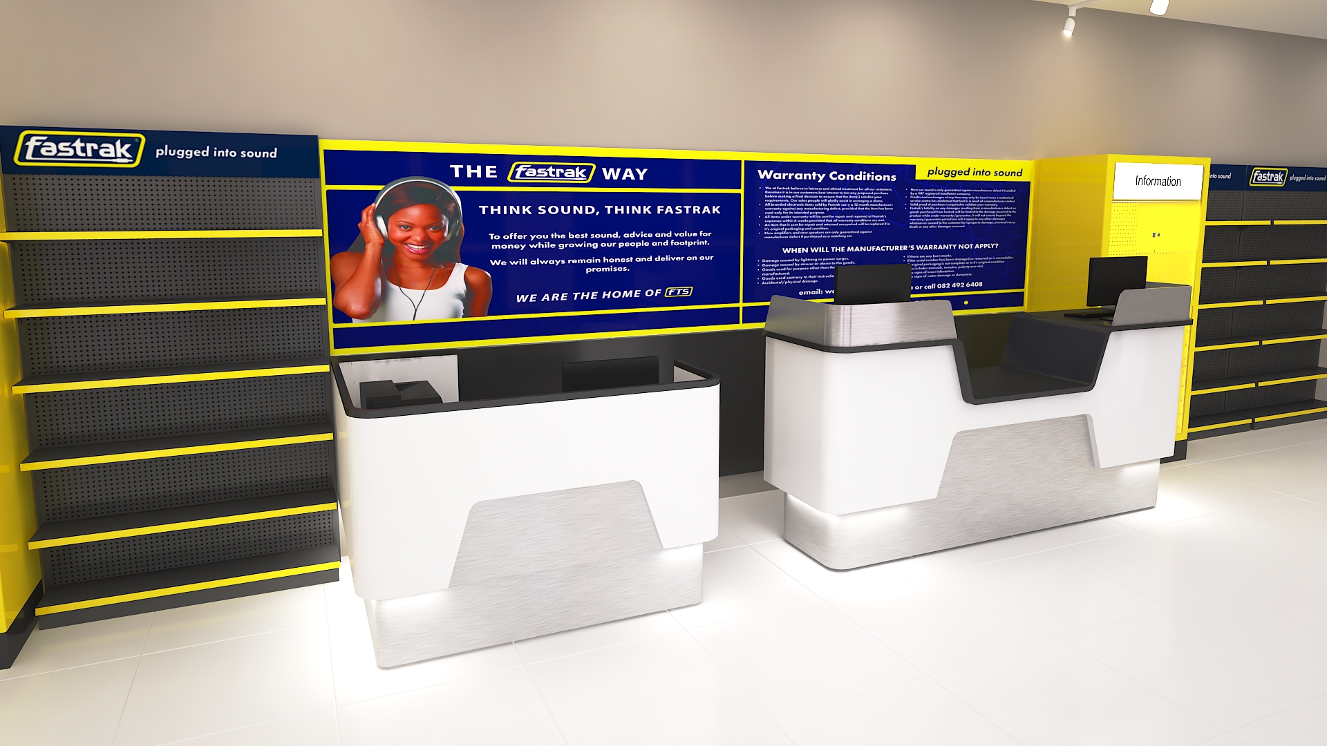 Compact Fastrak retail unit in its closed configuration