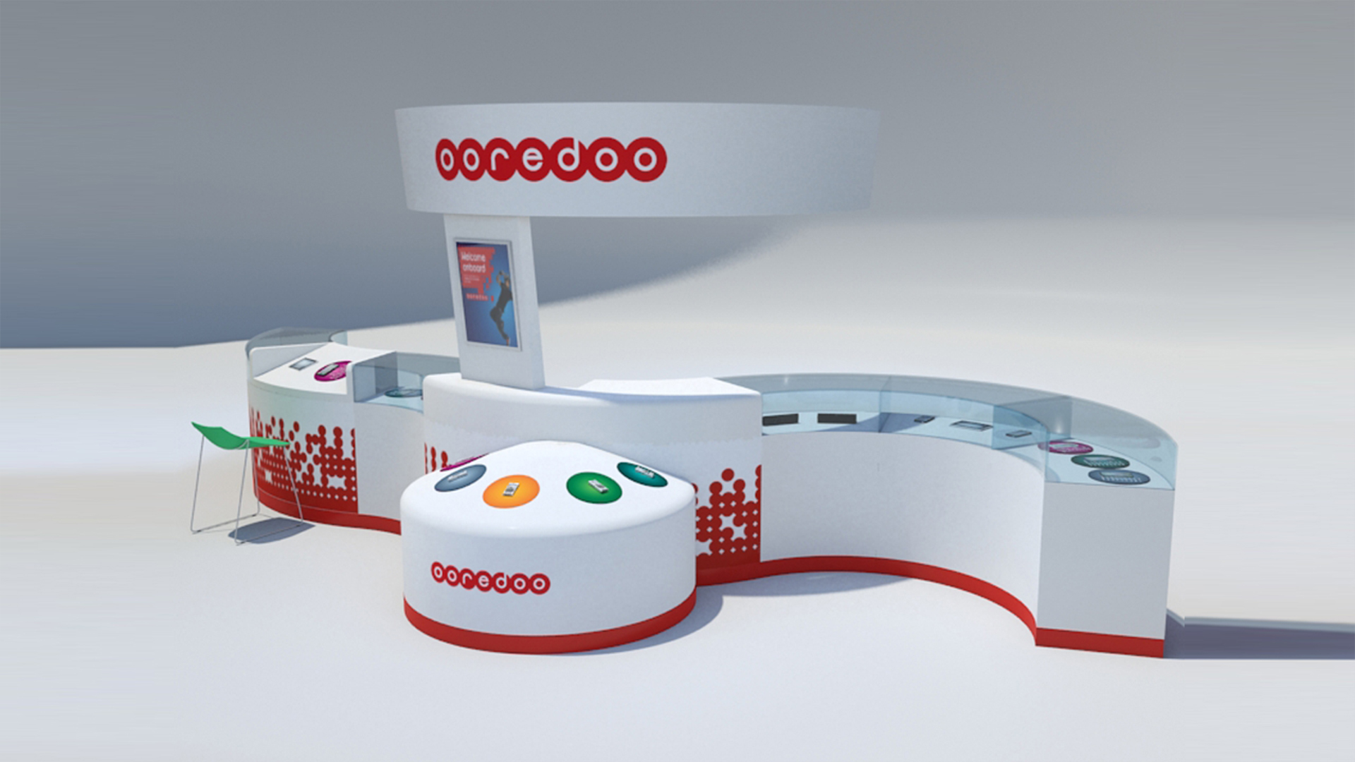 Ooredoo circular telecom kiosk