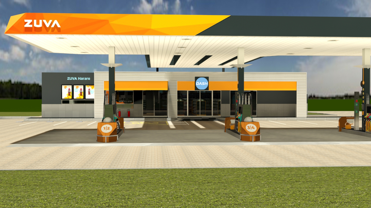 Zuva fuel station exterior in Zimbabwe