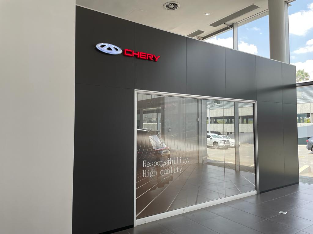 Chery showroom displaying a consistent automotive retail identity