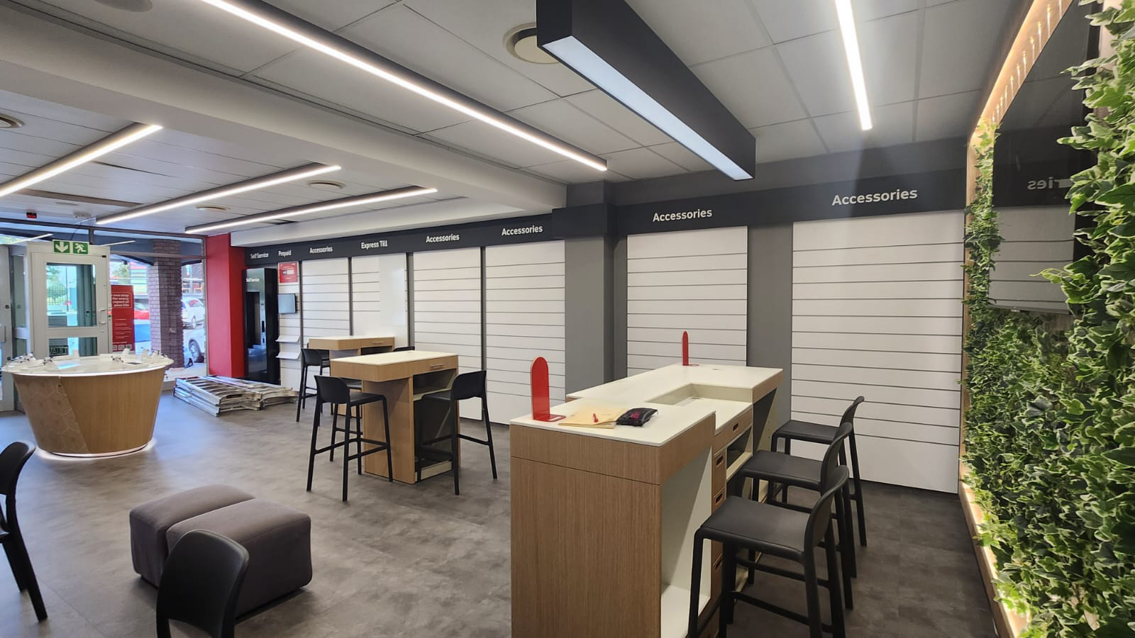 Vodacom branded retail interior within a multi-site network